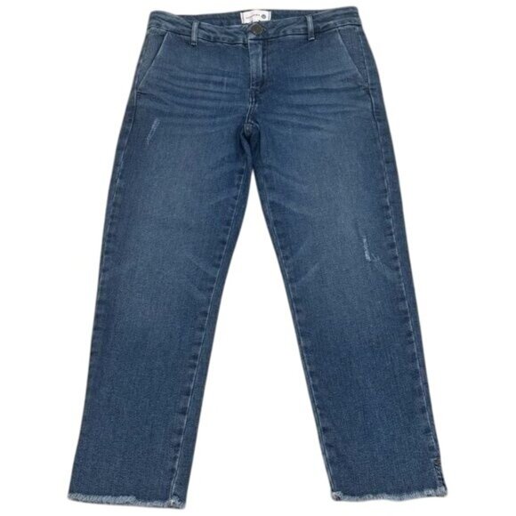 Sundry Raw Hem Slightly Distressed Mid Rise Crop Jeans Comfort Capsule Summer 25 - Picture 2 of 10